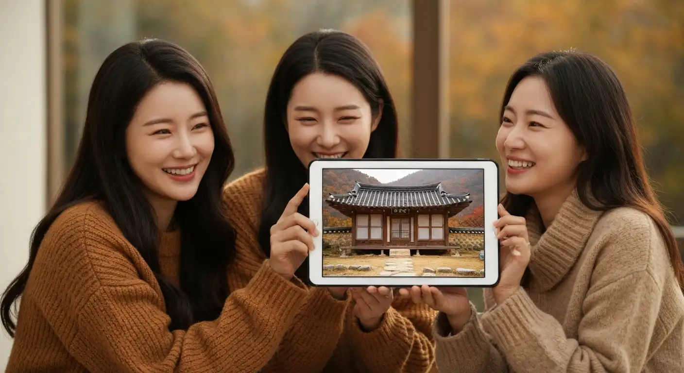 2024년 장기요양 등급 신청 안내를 받는 한국인 모녀