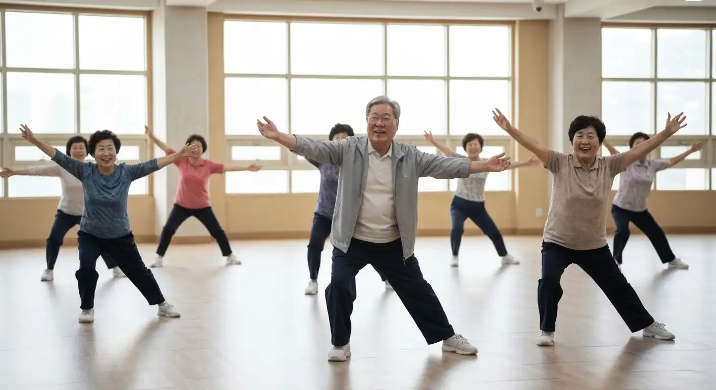 2026년 시니어 건강검진 후 건강하게 운동하는 모습