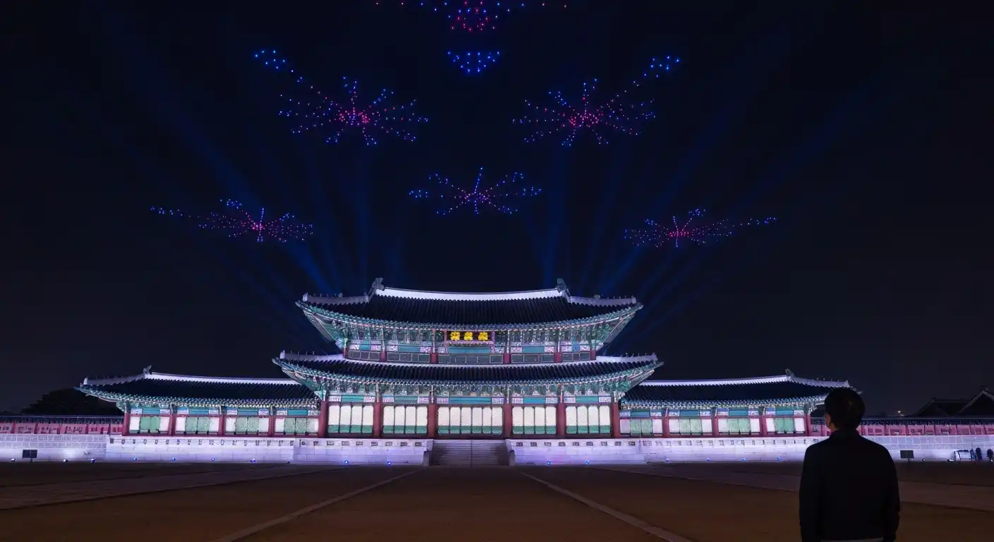 경복궁 야간개장 드론 라이트쇼