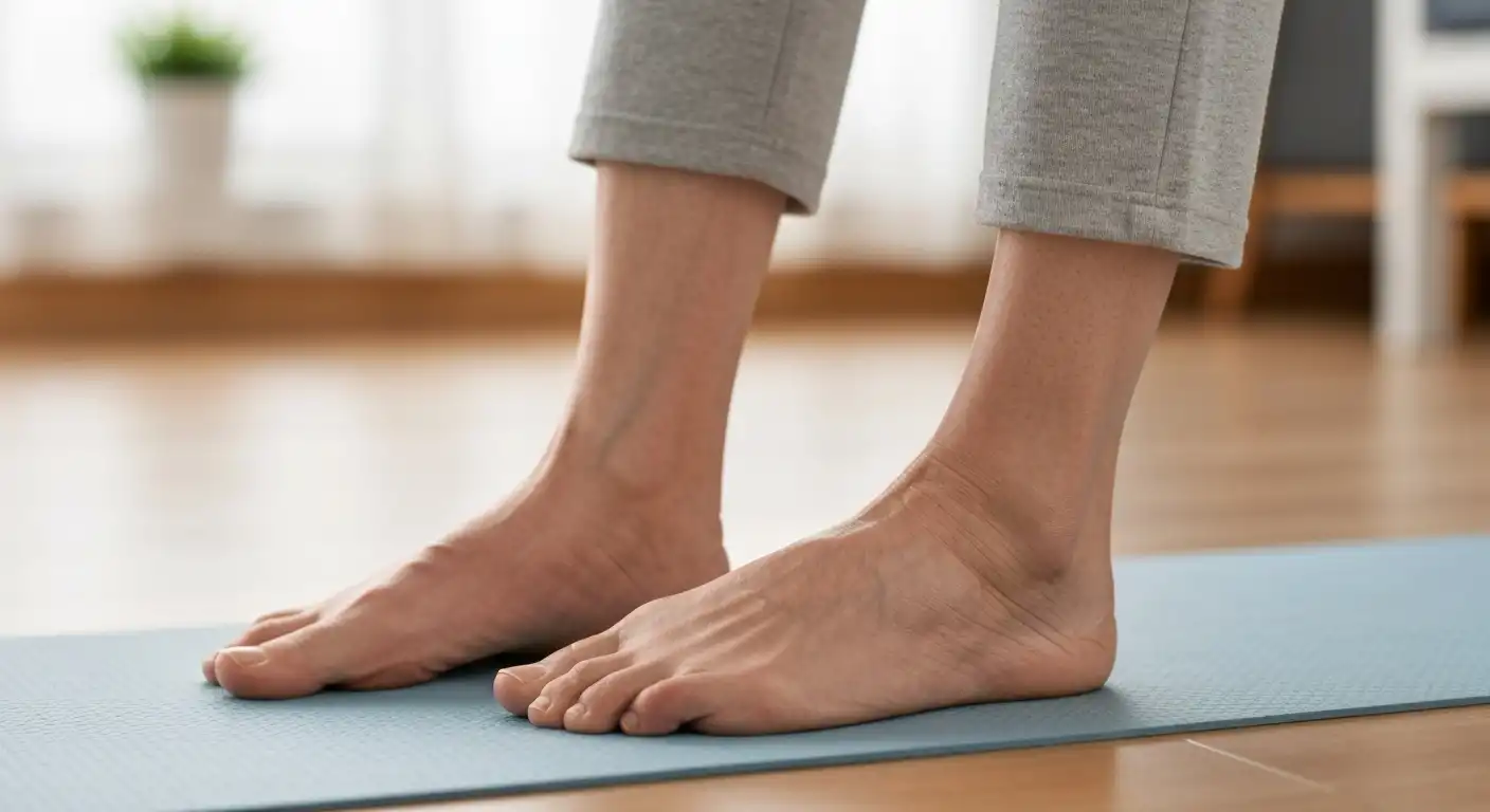 고관절 골절 예방 균형 훈련 중인 발