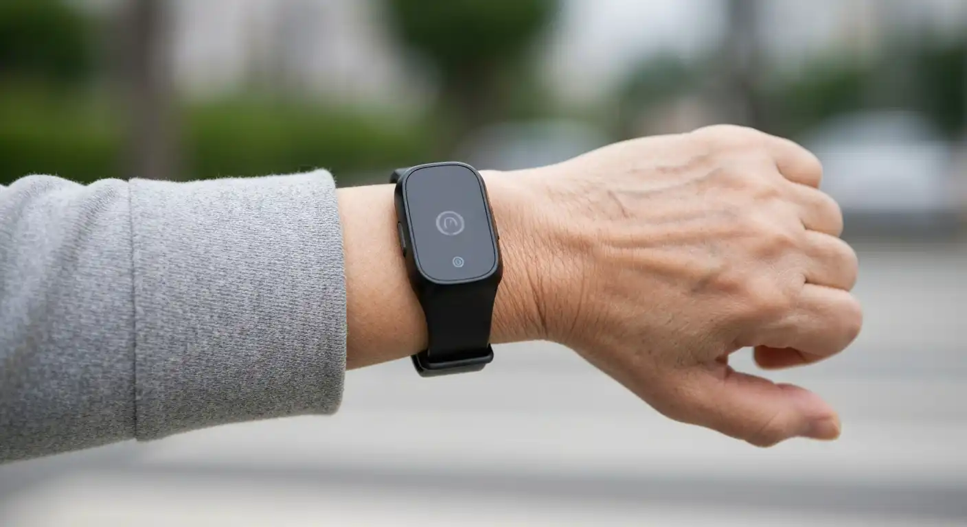 치매 어르신을 위한 배회감지기(GPS) 착용 모습