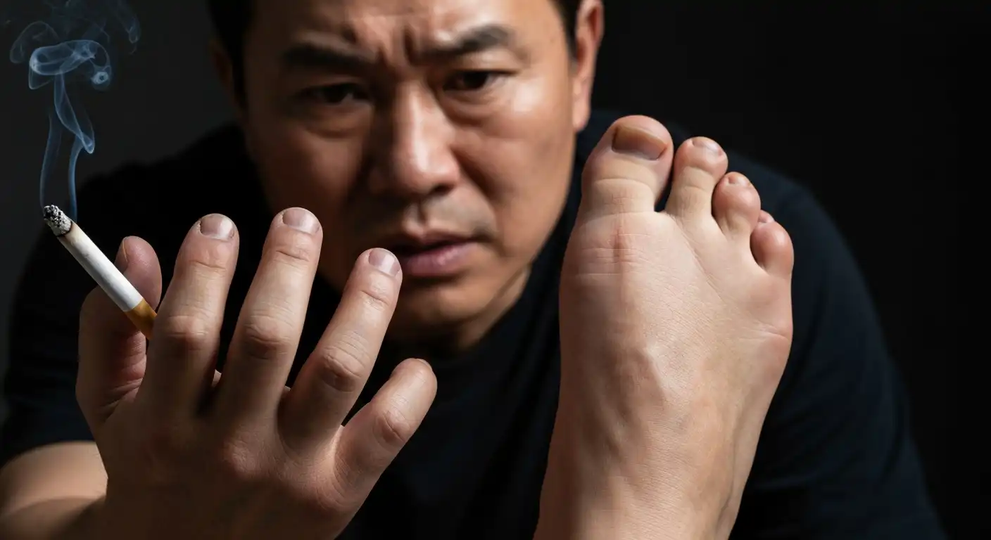 버거씨병 원인과 흡연의 연관성을 보여주는 이미지