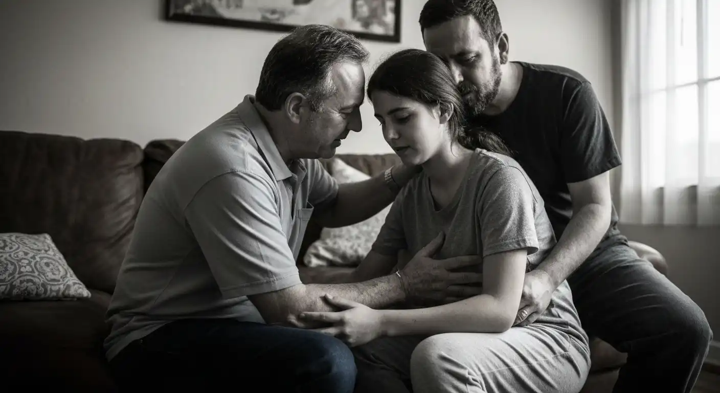 어깨 회전근개 파열로 어깨를 잡고 고통스러워하는 노년기 한국인 남성