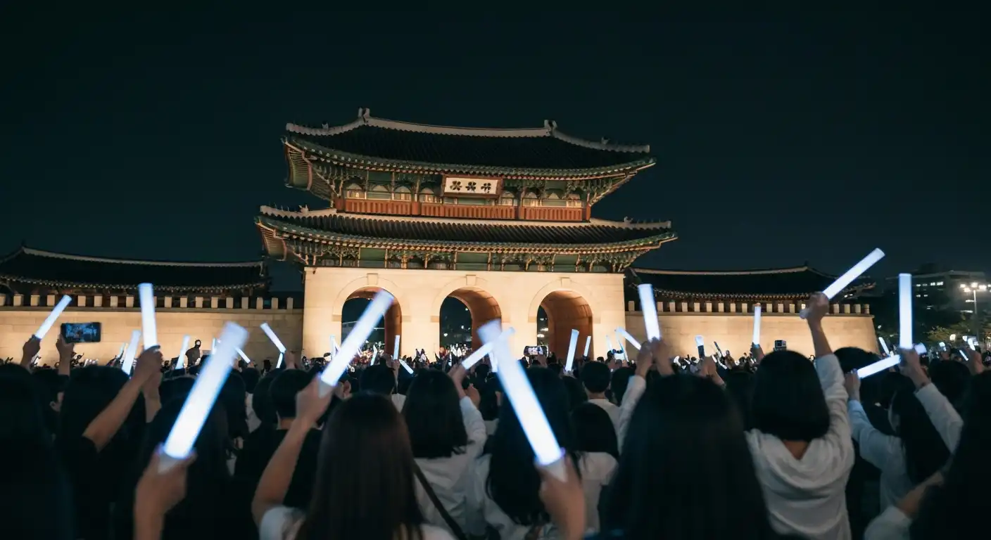 BTS 광화문 공연을 응원하는 아미밤 물결