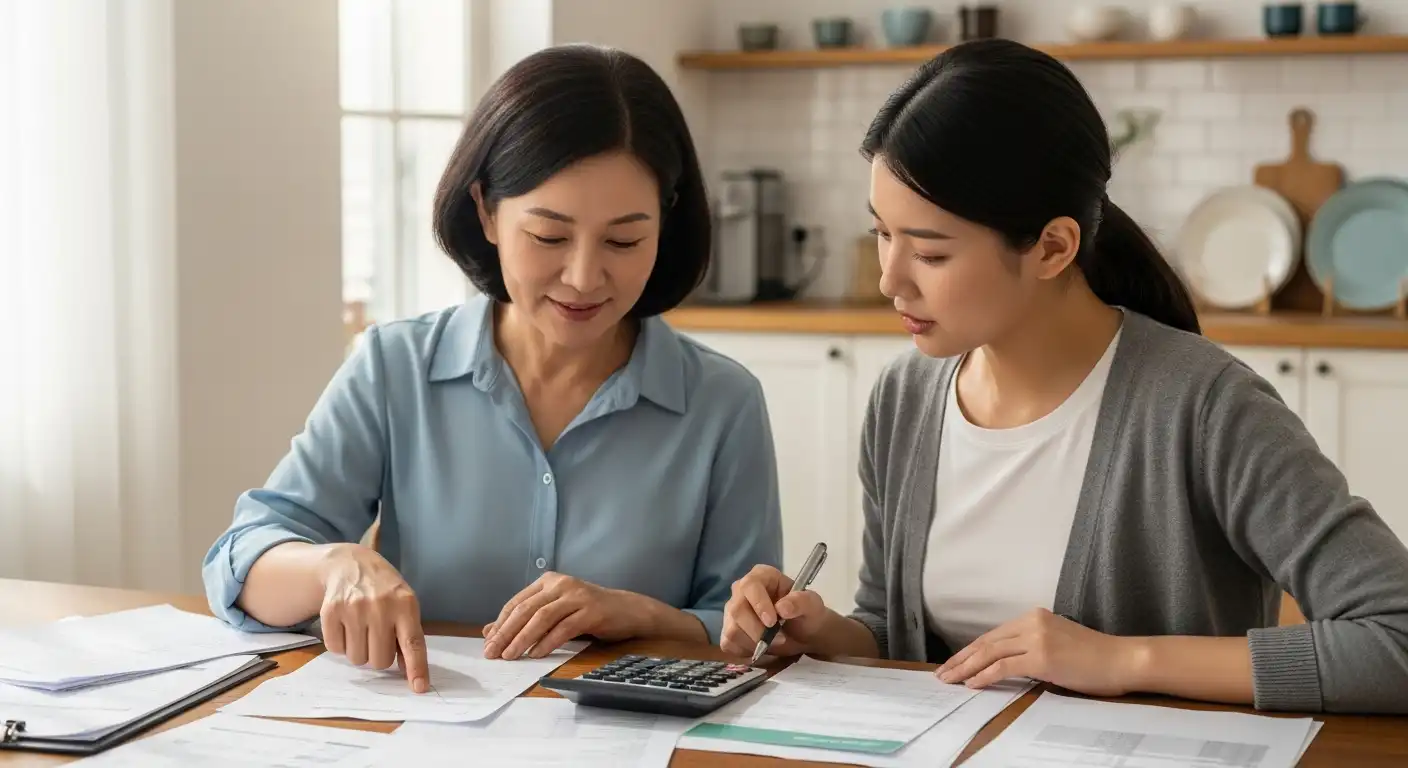 국민연금 유족연금 지급, 2024년 최신 정보 7가지 총정리! 당신의 가족을 위한 핵심 가이드 💰 3 유족연금 수급액 계산을 논의하는 한국인 가족 이미지