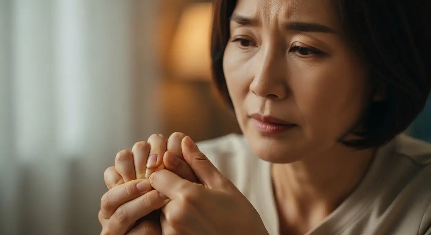 류마티스 관절염으로 고통받는 한국인 여성의 손