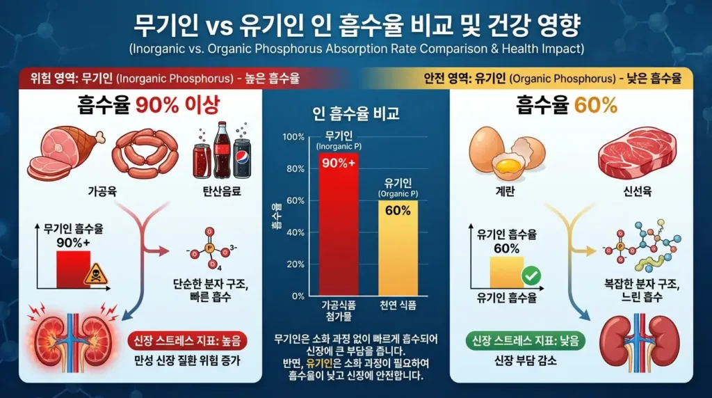 유기인 vs 무기인 흡수율 비교