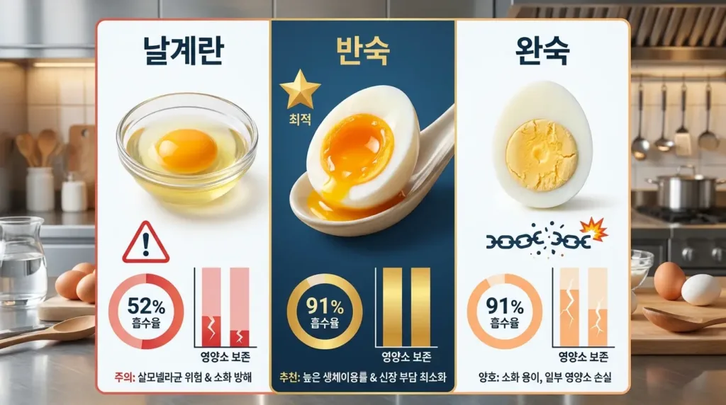 조리법별 흡수율 비교