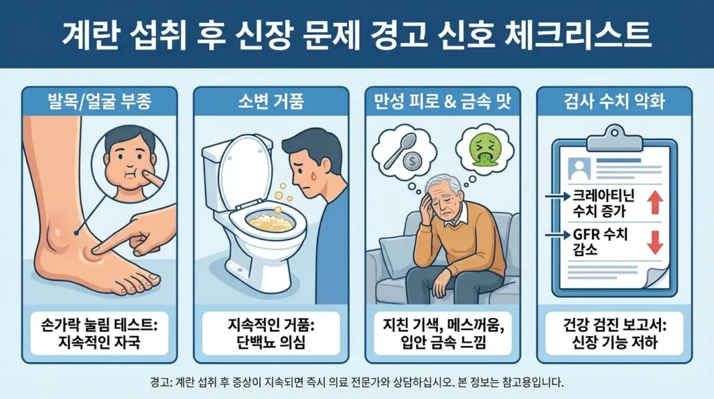 경고 증상 체크리스트