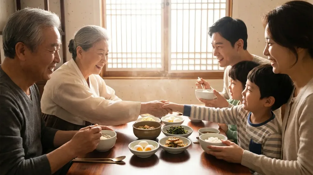 건강한 가족 식사